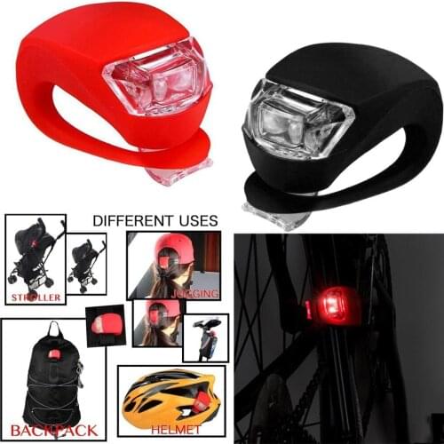 4pcs LED Silicone Mountain Bike Bicycle Front Rear Lights Push Cycle Clip Light Fits On All Types Of Bike Cr2032 Batteries