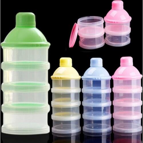 Portable Newborn Baby Milk Powder Dispenser Travel Kids Baby Feeding 4 Layers Milk Powder Dispenser Bottle Storage Container