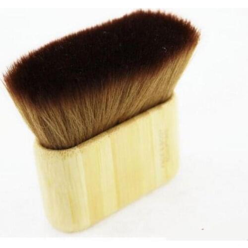 Hot selling big bamboo body brush or powder brush with soft synthetic hair make up brush