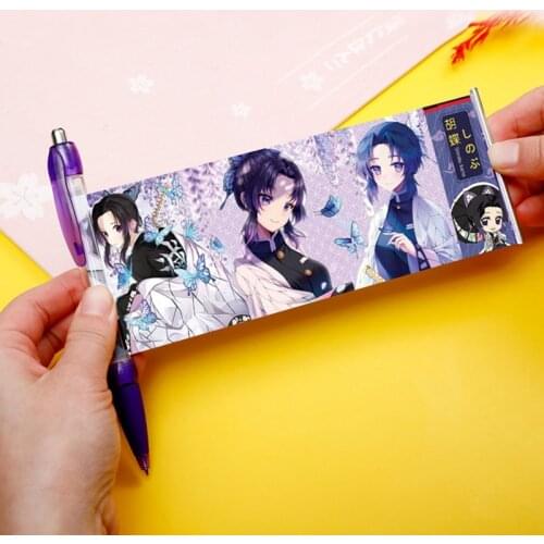 2021 Kawaii Anime Kimetsu No Yaiba Kamado Tanjirou Ballpoint Pen Cute Mechanical Gel Pen School Supplies Stationery New Arrival