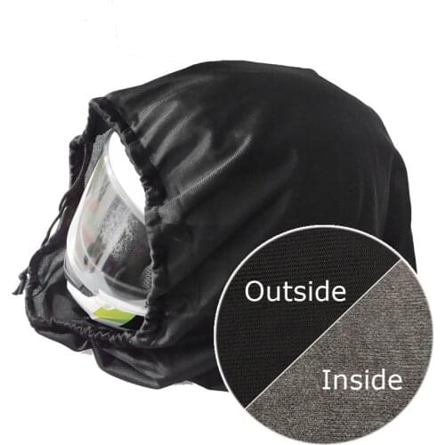 Helmet Protection Bag Motorcycle Helmet Lid Protect Bag Soft Cloth Black Plush Draw Pocket 47x42cm