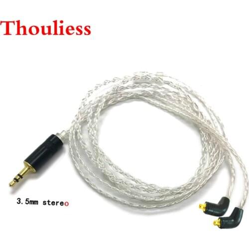 Thouliess 1.2m 4 Cores 7N OCC Silver Plated Headphone Upgrade Cable 2.5/3.5/4.4mm Balanced For ER4SR ER4XR Headphones