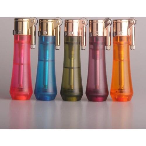 Ultra Thin Compact Jet Lighter Grinding Wheel Butane Lighter Inflated Gas Frosted Mini Lighter Metal NO GAS