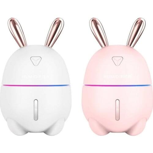 USB Humidifier 300ml Mini Portable Humidifier with 7-Color LED Night Light Auto-Off Ultra-Quiet for Bedroom Baby Child