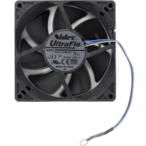 Nidec U92T12MGB7-52 12V 0.18A 9cm 90mm 90x90x25mm NBR Miniature Bearing Wind Capacity Cooling Fan