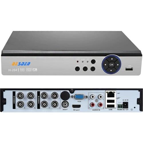 BESDER 5 in 1 Security CCTV DVR 4MP For AHD CVI TVI Analog IP Camera 4MP Hybrid Video Recorder 4CH 8CH DVR Motion Detect ONVIF