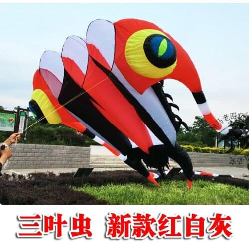 Pipa cometa trilobite 3d cerf volant cometa voladora vlieger kitesurf nylon big kite flying toys for children soft fun factory