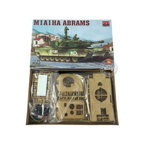 WSN 00334 1/35 U.S.M1A1HA ABRAMS Tank Electric Armored Model Car Kit Motor DIY TH07773-SMT6