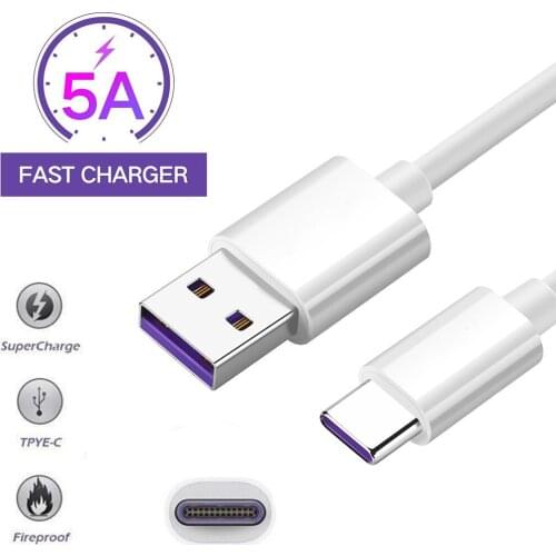 5A USB Cable Super Charge Type C Cable Fast Charger Wire Quick Charge Phone Tape C for Huawei P10 20 Mate 30 Pro Honor V20