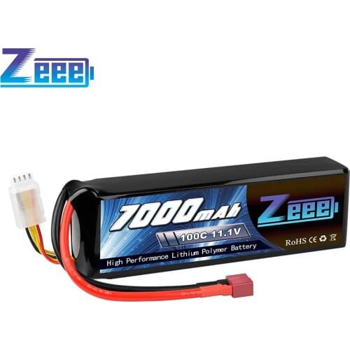 Zeee 11.1V 100C 7000mAh 3S Lipo Battery Deans Connector with Metal Plates for RC Car RC Truck RC Tank RC Models