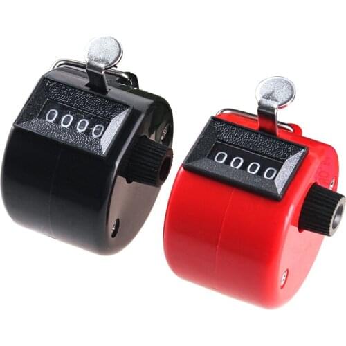 4 Digital Counters Mechanical Plastic Shell Hand Finger Display Manual Counting Tally Clicker Timer Soccer Golf Number Counter