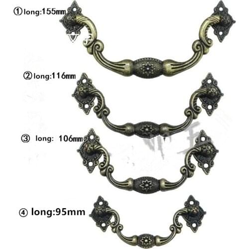 4pcs Box Holder Suitcase Holder Arch Furniture Hardware Bronze Tone 9.6cm x3.6cm 3.3cm x2.1cm