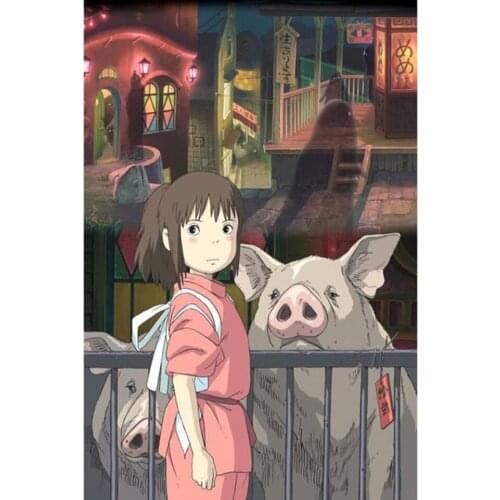 5D Diamond Cross Stitch Painting T.V Anime Spirited Away Canvas Full Square Handwork Embroidery by Number Kit Decor Wall Sticker