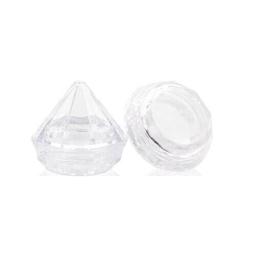 5G Empty Clear Plastic Diamond Shaped Cream Jar, Mini Small Cosmetic Portable Lipstick Sub Container, Travel Sample Cream Pot