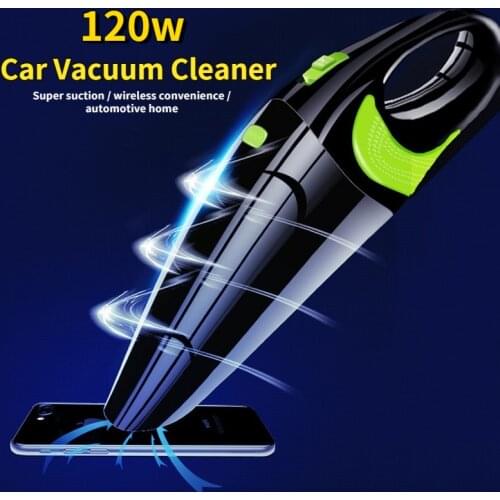 New 120W Powerful Wireless Car Vacuum Cleaner Rechargeable Handheld Cordless Portable Wet/Dry Car Home Dual-use Vacuum Cleaner