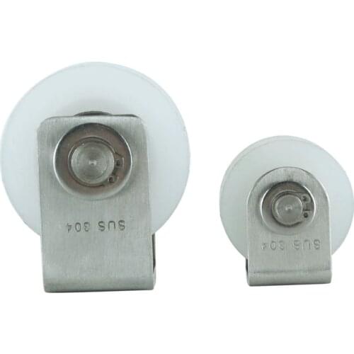 Big size sliding nylon rollers 304 with bracket stainless steel bearings sliding gate hardware