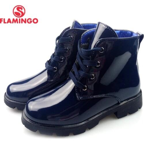 FLAMINGO autumn warm kids boots high quality Bright anti-slip kids brand shoes for girl size 28-33 free shipping 82B-XDB-0981