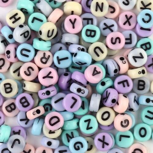 DIY mix colored water wash digital letters bead children early education benefits tie up the bead color bottom black word beads