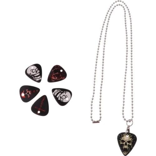 Guitar Pick Pendant Necklace 39.5mm Ball Chain Style For Guitar Accessories