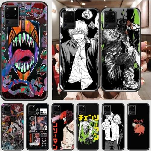 Anime Chainsaw Man power Phone case For Samsung Galaxy Note 4 8 9 10 20 S8 S9 S10 S10E S20 Plus UITRA Ultra black tpu cover