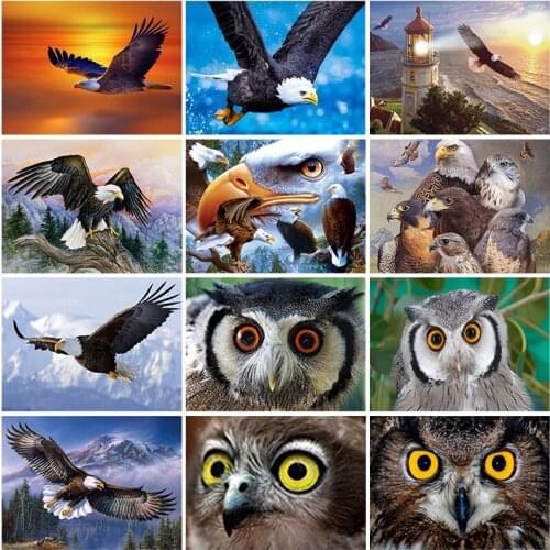 DIY 5D Owl Diamond Painting Animals Eagle Full Round/Square Resin Rhinestones Mosaic Landscape Diamond Art Embroidery Home Decor