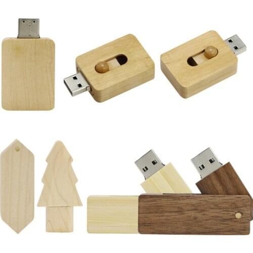 Custome LOGO Maple Wooden USB 2.0 Flash Drive 4GB 8GB 16GB 32GB 64GB 128GB Creative Mini Pen Drives Photography Memory Stick
