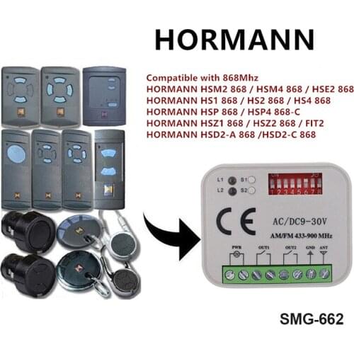 HORMANN garage door receiver 868 MHz remote control 300mhz - 900mhz Multi Frequency receiver for garage door gate