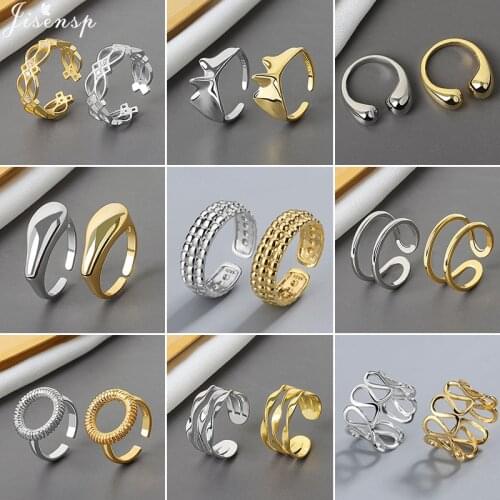 Gold Color Fashion Geometric Rings for Women Gothic Unisex Jewelry Crystal Round Chain Chunky Midi Ring New Year Accessory aneis