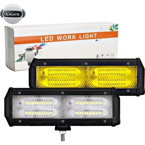LKT Led Light Bar 4x4 Off Road Accessories White Yellow 4D 144W DC 12 V 24 V Car Work Light 48LED For Car Truck