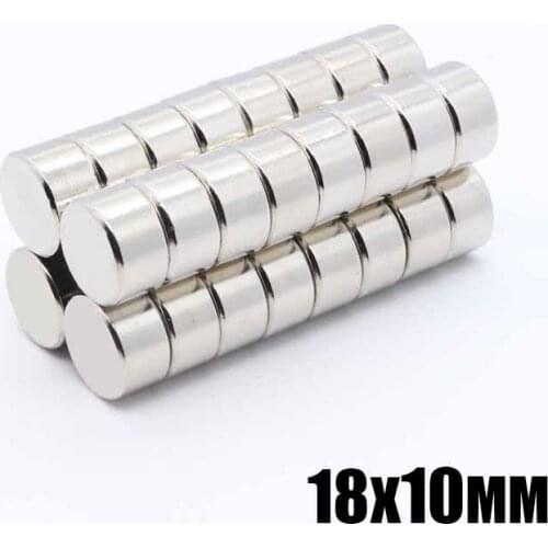 20pcs 18x10 mm Neodymium N35 Dia 18mmx 10mm Strong Magnets Tiny Disc NdFeB Rare Earth For Crafts Models Fridge Sticking Free