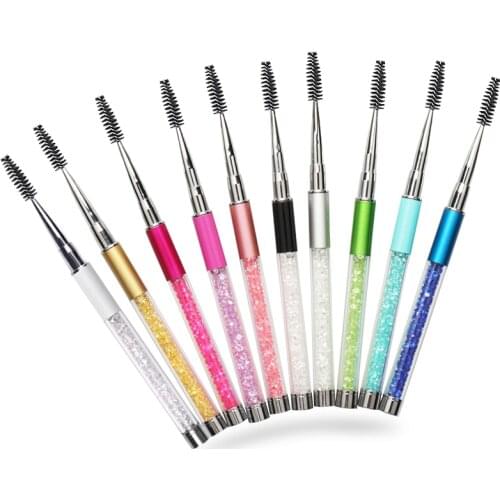 Makeup Eyelash Brushes 10 colors Diamond Handle Brushes Mascara Applicator Wand brushes rhinestone lash brush Makeup Tool