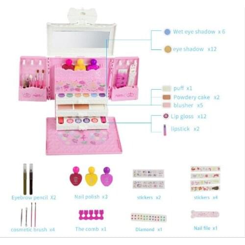 Princess Girls Simulation Dressing Table Makeup box toy for girls Best GIFT pretend play Cosmetics Party Performances Dressing