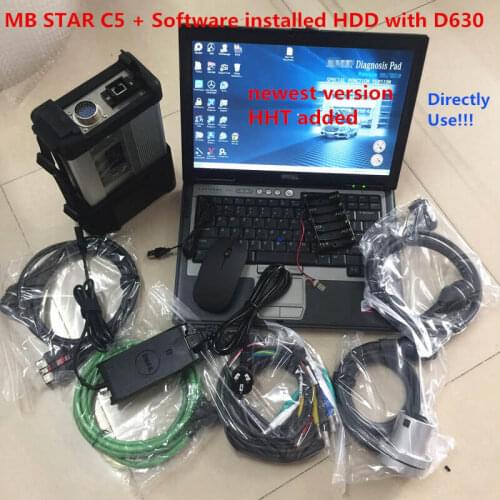 MB Star C5 SD Connect C5 + used Dell Laptop D630 + 320G hdd software 2020.12V HHT for MB Star C5 Car Truck Diagnostic