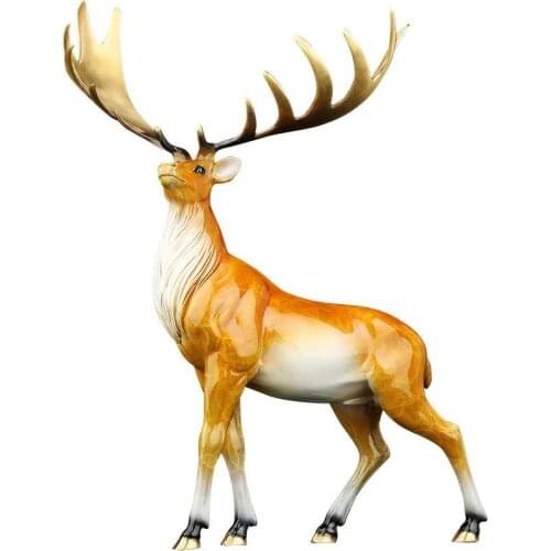 Copper Milu deer statue placed pieces of Feng Shui home decoration hotel office family decoration accessories home decor