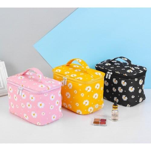 Daisy Print Multi-function Cosmetic Bag Washing Makeup Organizer Beauty Case Toiletry Pouch Bags Travel Storage Bags 2021 NEW