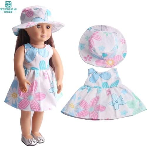 Fashion dress + hat Clothes for dolls fits 45cm American' doll and baby doll accessories