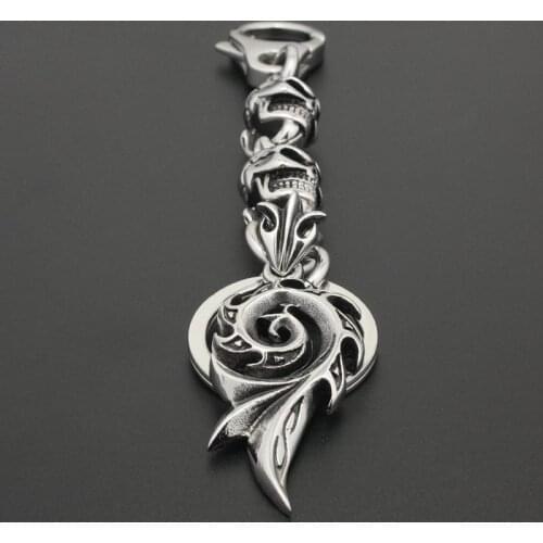 Unique Tribal Tattoo 316L Stainless Steel Mens Biker Rocker Keychain 4P016KC
