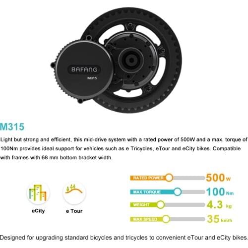 Bafang 48V 500W BBS02B Ebike Mid Crank Drive Motor Kits E-BIKE LCD Display Electric Bike Conversion Kit P850C 500C C965 Display