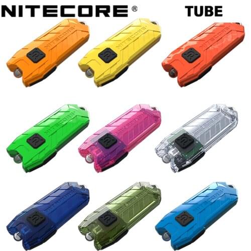 NITECORE TUBE Portable Lightweight USB Rechargeable EDC Pocket Flashlight Waterproof Mini Colorful KeyChain Lamp free data cable