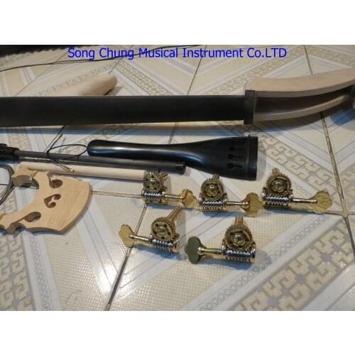 One set 5strings 3/4 Upright Bass part:(neck,fingerboard,bridge,tailpiece,pegs )