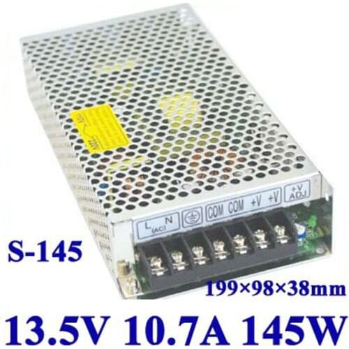 Single output switching power supply 13.5V 10.7A 100~120V/200~240V AC input LED power supply 145W 13.5V transformer