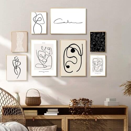 Line Woman Poster Modern Abstract Figure Wall Art Painting Nordic Posters and Prints Wall Pictures for Living room Home Decor