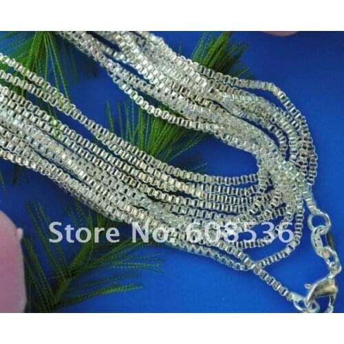 Directly factory price, Outstanding quality. S925 Silver color Jewelry jewelry 2mm 18 inch Box chain, L02
