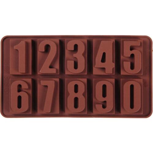 Silicone Numbers Chocolate Mold Cookies Cold 3D Digital Shape Fondant Cake Baking Jelly Candy Pastry DIY Decorating Tools