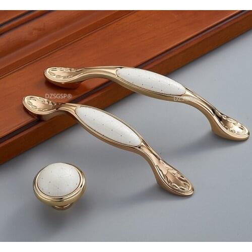 Nordic Style Folding Gold Ivory White Kitchen Drawer Hardware Zinc Alloy Crystal Cupboard Cabinet Pulls Closet Furniture Handles