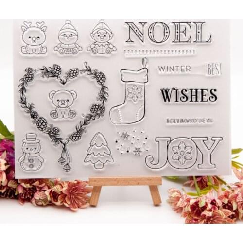 Snowman Deer Transparent Clear Silicone Stamp Seal Cutting DIY Scrapbooking Rubber Coloring Embossing Diary Decoration Reusable