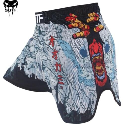 SOTF mma Venomous snake Stretch fabric Men Women geometric boxing shorts Tiger Muay Thai mma shorts boxing clothing fight shorts