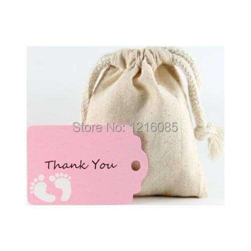 Light Pink Baby Shower Tags , Personalized Girls Shower Favors, Die Cut Baby Feet, Wish Tree, Gift Tags