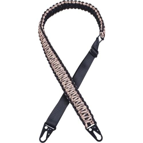 Tactical Adjustable Two Points 550 Paracord Rifle Gun Sling for Outdoor Hunting Hiking Backpack with HK Snap Hook