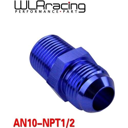 WLR RACING - (AN10-NPT1/2) AN10 to 1/2 NPT Straight Adapter Flare Fitting auto hose fitting Male WLR-SL816-10-08-011